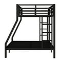 thumbnail image 5 of Miniyam Twin Over Full Metal Bunk Bed with Dual-Side Ladders, Guardrails for Kids and Teens, Black, 5 of 7