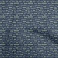 thumbnail image 1 of oneOone Cotton Flex Blue Fabric Text Craft Projects Decor Fabric Printed By The Yard 40 Inch Wide, 1 of 5