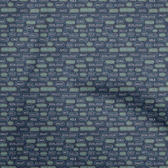 oneOone Cotton Flex Blue Fabric Text Craft Projects Decor Fabric Printed By The Yard 40 Inch Wide