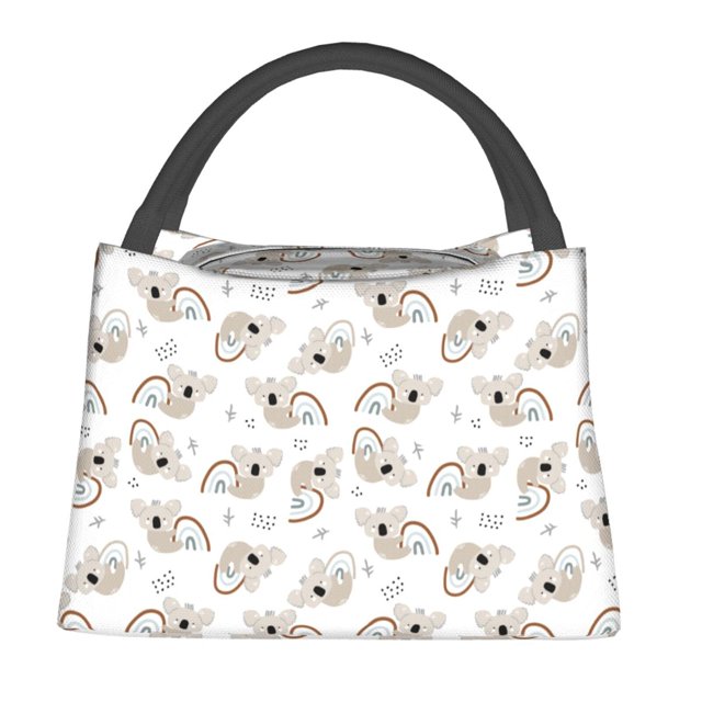Fotbe Cartoon Koala Bolsa Térmica Portátil con Estampado, Bolsa de Entrega de Alimentos Aislada, Bolsa Reutilizable de Gran Capacidad para Comidas y Supermercado