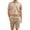 Khaki, variant on Men's 2 Piece Summer Outfits Waffle Knit Outfit Polo Shirt and Shorts Textured Summer Set