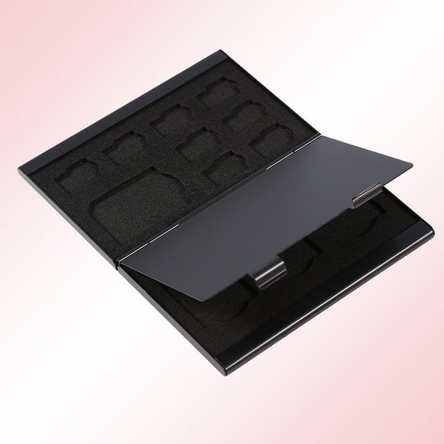 Boîte de Transport en Aluminium Résistante aux Chocs Étui de Rangement pour Carte Mémoire 12 Emplacements Boîte de Rangement pour Carte Micro SD & Carte TF Support de Carte Mémoire
