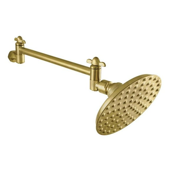 Kingston Brass CK135K7 Victorian 5 in. Showerhead with High Low Adjustable Arm&#44; Brushed Brass