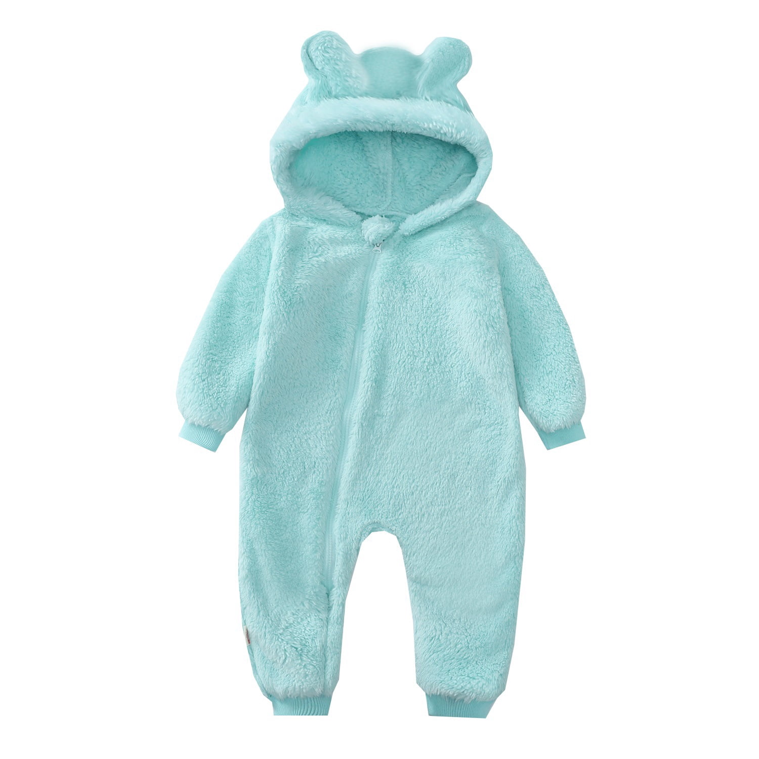 Esaierr Newborn Baby Girls Boys Snowsuit 6 Months-3 Years Fleece Jacket Ears Hooded Jumpsuit Infant Onesie Winter Romper Outwear