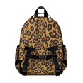 thumbnail image 3 of Black and Brown Leopard Print Cute School Backpack Bag for School with Padded Back and Adjustable Shoulder Straps 15.25"x11.5"x5.25", 3 of 5