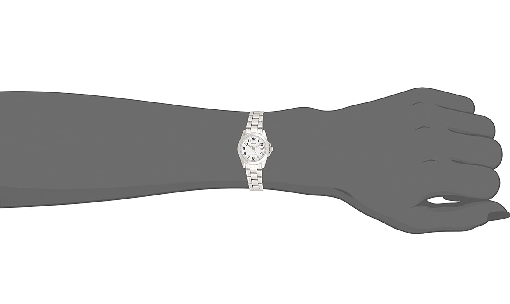 Casio LTP-1215A-7B2 Women's Silver Quartz Analog Dress Watch w/ Date Display