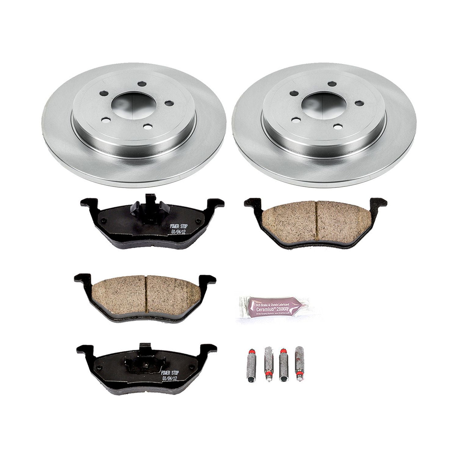 Power Stop Rear Stock Replacement Brake Pad and Rotor Kit KOE4585