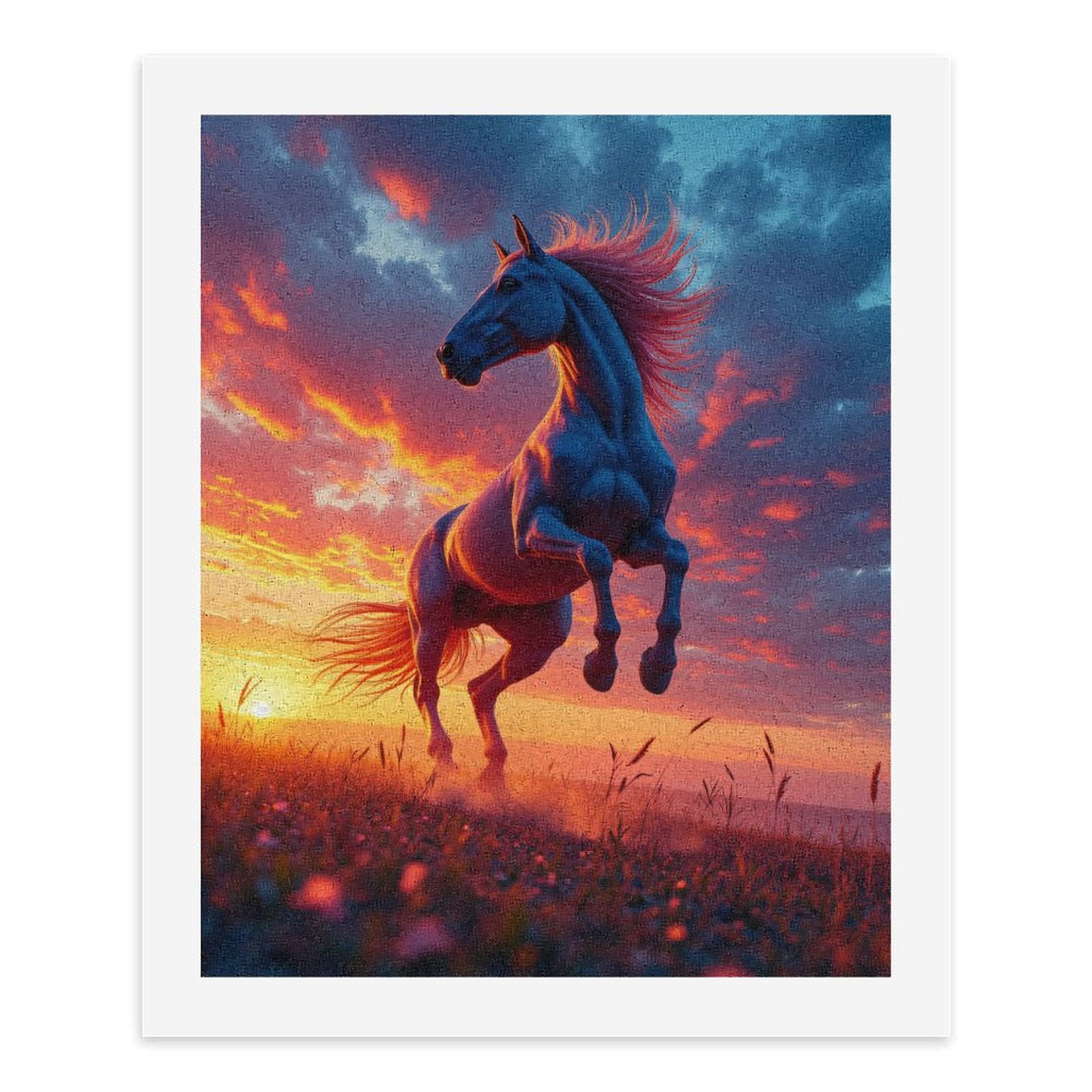 Paint by Numbers Kit for Adults, Horse Silhouette Sunset Sky Paint by Numbers, Easy Paint by Numbers Kit for Adults Beginner, DIY Adult Paint by Number Kits on Canvas, Home Decor