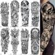 thumbnail image 1 of 8 Feuilles Grand Bras Complet Dragon Fleur Manches Animales Tatouages ​​Temporaires Pour Hommes Et Femmes, Styles Alatoires Adolescents Avant-bras P, 1 of 5