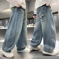 thumbnail image 4 of Shadoumai Boys Baggy Jeans Straight Leg Jeans With Pockets Elastic Waist Distressed Ripped Denim Pants With Holes, 4 of 5