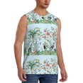 thumbnail image 2 of Pofeuu Chinoiserie Floral Palm Tree Print Men's Muscle T-Shirt, Sleeveless, Muscle Tank, Classic Muscle Tee Top For Men Casual Sleeveless Muscle T-Shirt Trendy Clothes-Large, 2 of 7