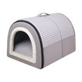 thumbnail image 2 of FITYLE Small Pet Dog House Cat Bed House Removable Kennel Warm for Cat Small Dogs 2 in 1 Puppy Houses Soft Pet Sleeping Bed Pet Bed Light Gray M, 2 of 10