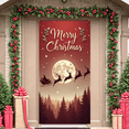 thumbnail image 3 of Decorative Christmas Banner Holiday Celebration Santa Sleigh Moonlight Reindeer Festive Design for Home Decor Party Decoration Outdoor Events, 3 of 9