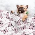 thumbnail image 3 of Disketp Pink Butterflies (2) Dog Blanket/Bed Cover for Dogs and Cats,Puppy Essentials-Medium, 3 of 8