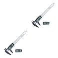 thumbnail image 1 of Riwesomey Display Vernier Caliper Electronic 0.2mm Regla de medición Micrómetro Indicador de botón Carpintería portátil Funciona con 2 2 Botones, Plata 2piezas, 1 of 6