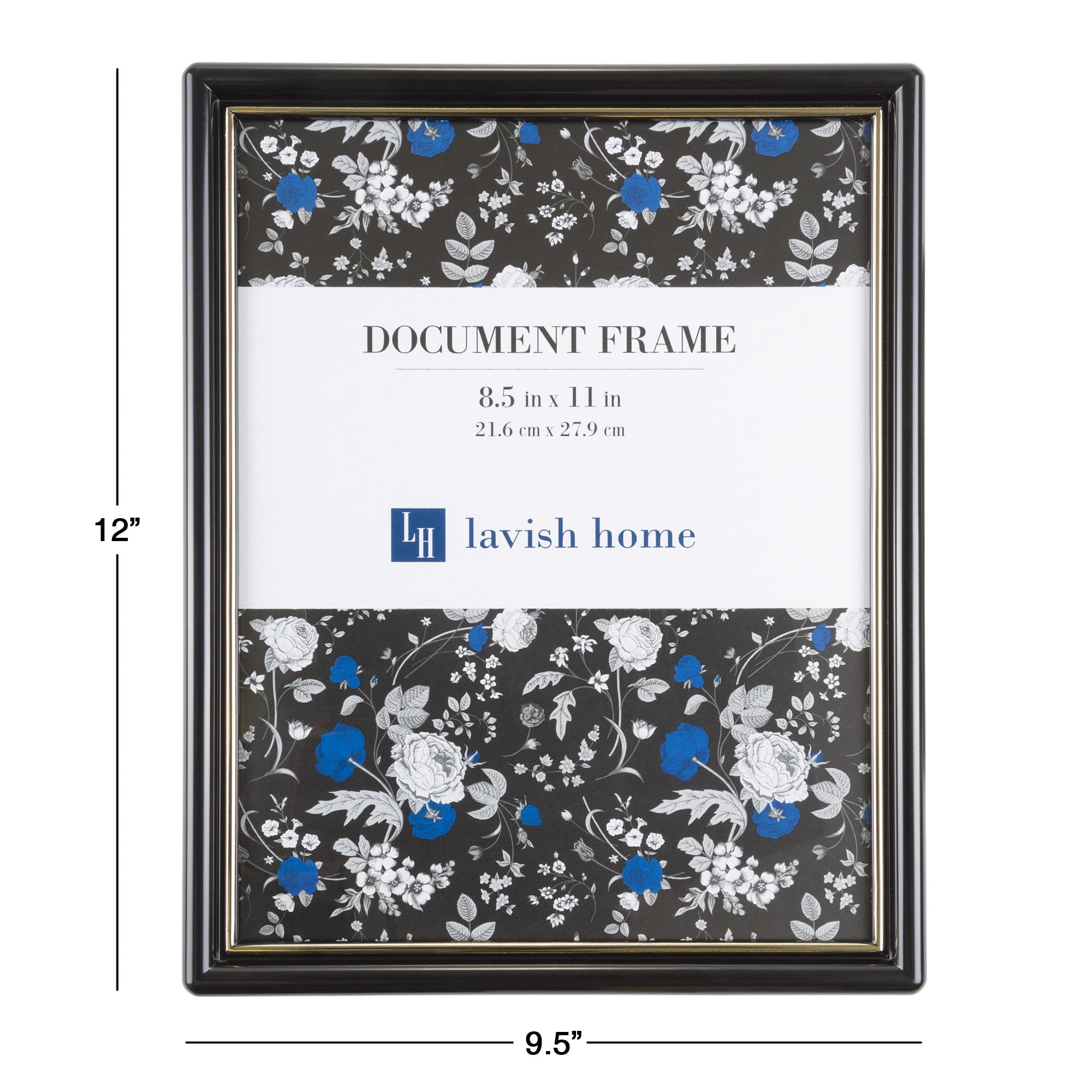 Lavish Home Picture Frame Set, Document Frame Pack for Picture Gallery Wall with Hangers, Set of 6