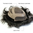 thumbnail image 2 of 6 Inches Men Toupee Hair Prosthesis Lace With Pu Breathable 100% Natural Human Hair Men Wig Systems Wig, 2 of 6
