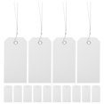 thumbnail image 1 of 100 etiquetas de envío en blanco con alambre, etiquetas de equipaje de PVC grabables para identificación de maletas y mochilas, etiquetas colgantes de envío en blanco, 1 of 6