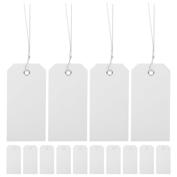100 etiquetas de envío en blanco con alambre, etiquetas de equipaje de PVC grabables para identificación de maletas y mochilas, etiquetas colgantes de envío en blanco