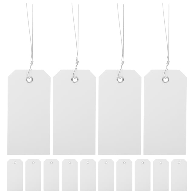100 etiquetas de envío en blanco con alambre, etiquetas de equipaje de PVC grabables para identificación de maletas y mochilas, etiquetas colgantes de envío en blanco
