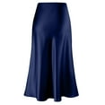 thumbnail image 5 of STAOEDU Womens High Waist Midi Skirt Fishtail Silky Satin Skirt Work Party Pencil Bias Cutting Skirt, 5 of 6
