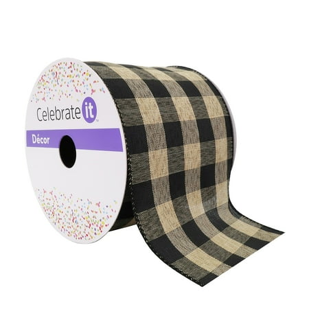 UPC: 0191518421019 | 4 Wired Buffalo Check Ribbon by Celebrate It™ Décor