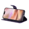 thumbnail image 4 of Allytechgroup for iPhone 16 Case Wallet, Sunflower Embossed PU Leather Flip Cover Stand Hand Strap Shockproof Stylish Cards Slots Phone Case for iPhone 16, Purple, 4 of 6