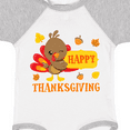 thumbnail image 4 of Inktastic Happy Thanksgiving with Cute Turkey and Leaves Boys or Girls Baby Bodysuit, 4 of 5