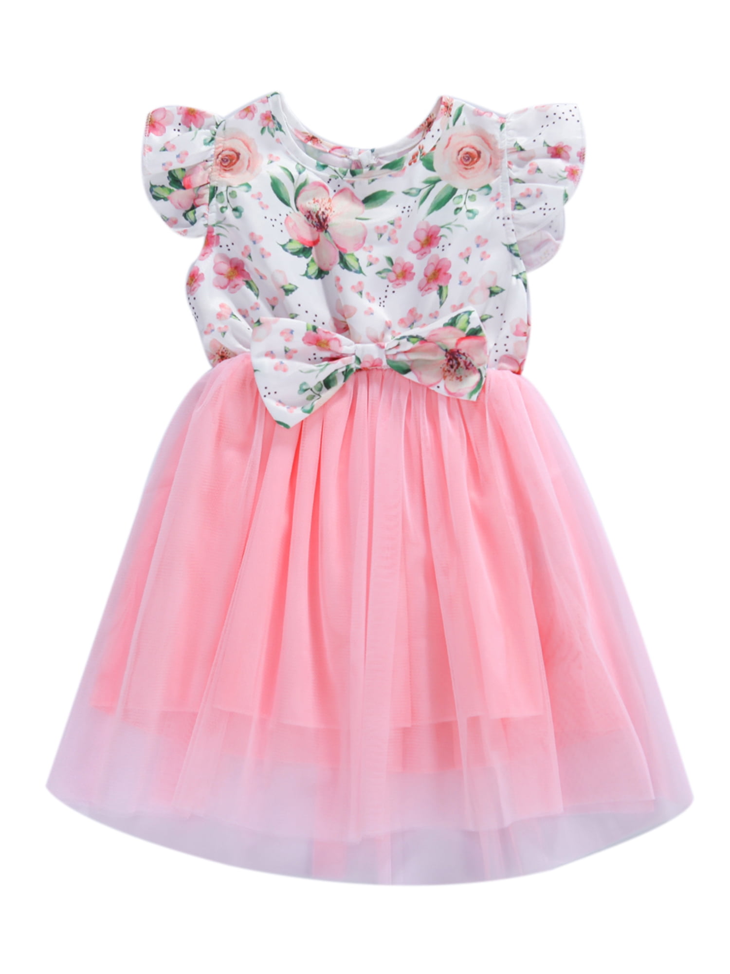 Hirigin Little Girls Summer Tulle Dress Lace Sleeveless Rainbow Floral ...