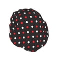thumbnail image 2 of Kdxio Red and white polka dots Print Shower Cap for Women,Elastic and Reusable,Double Waterproof Layers Bathing Hat, 2 of 9