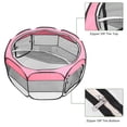 thumbnail image 5 of HOBBYZOO 36" Portable Foldable 600D Oxford Cloth & Mesh Pet Playpen Fence with Eight Panels Pink, 5 of 10