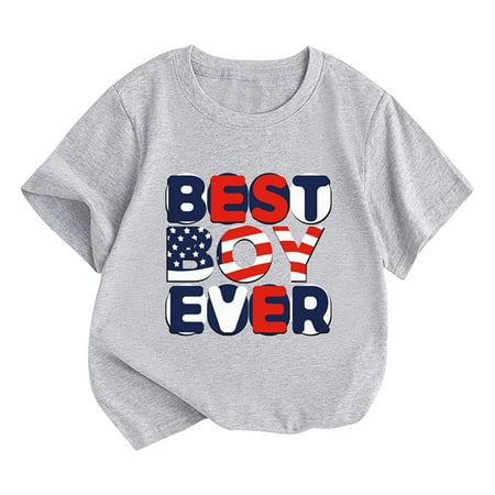 

Summer Toddler Boys Girls Short Sleeve Cartoon Letter Print T Shirt Tops Baby Clothes