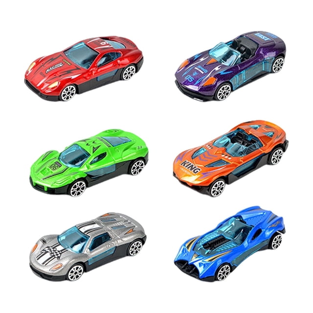Bewildely Coche de aleación 164 de 6 piezas, modelo de fundición a presión extraíble, juguetes para niños, juguetes para niños, modelo de Kits de construcción modelo cuatro