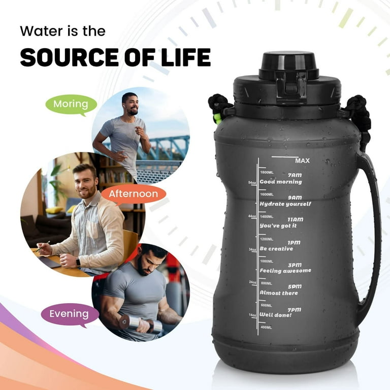 Onta Collapsible Large Water Bottle - BPA Free Silicone Reusable Flat Water Cup with Straw Paracord Handle Airplane Travel Essential Flask Lightweight