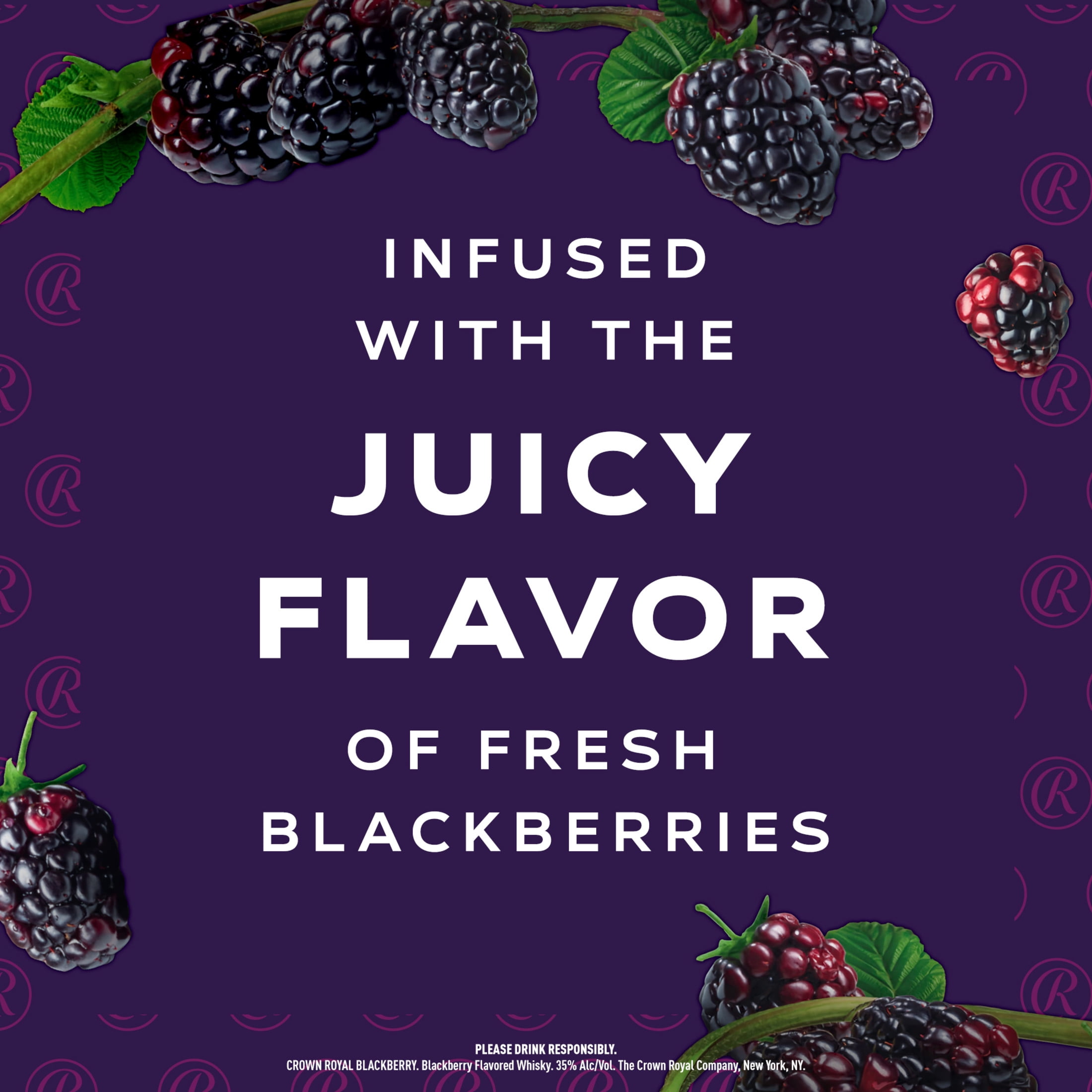 Crown Royal Blackberry Flavored Whisky, 750 ml, 35% ABV