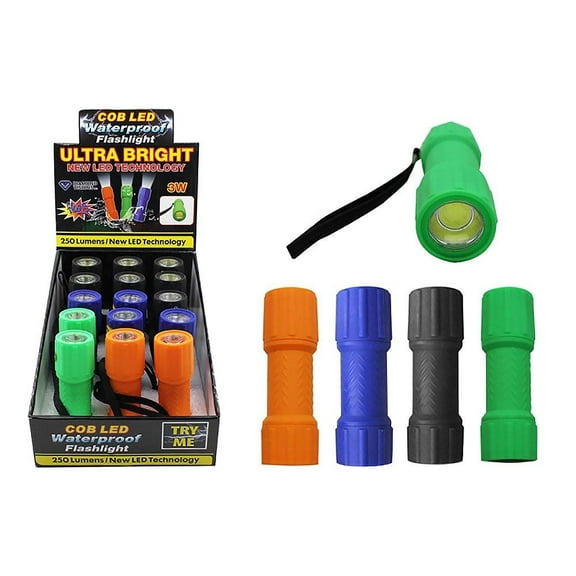 Diamond Visions 08-1713 COB LED Waterproof Flashlight in Assorted Colors 1 Flashlight