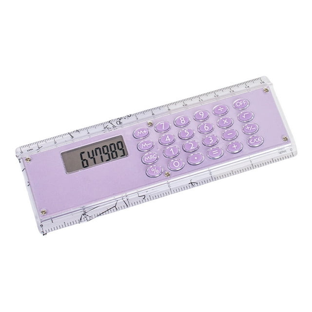 Leodye 1PCS Calculatrice Règle - Outil de Mesure Double Usage avec Fonctions de Base, pour École/bureau/maison - 6.06*2.09*0.197 Po
