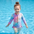 thumbnail image 2 of Girls One Piece Swimsuits Mermaid Swimsuit for Girls Long Sleeve Swimsuit 3T Swimsuit Girls 4T Bathing Suits for Girls, 2 of 7