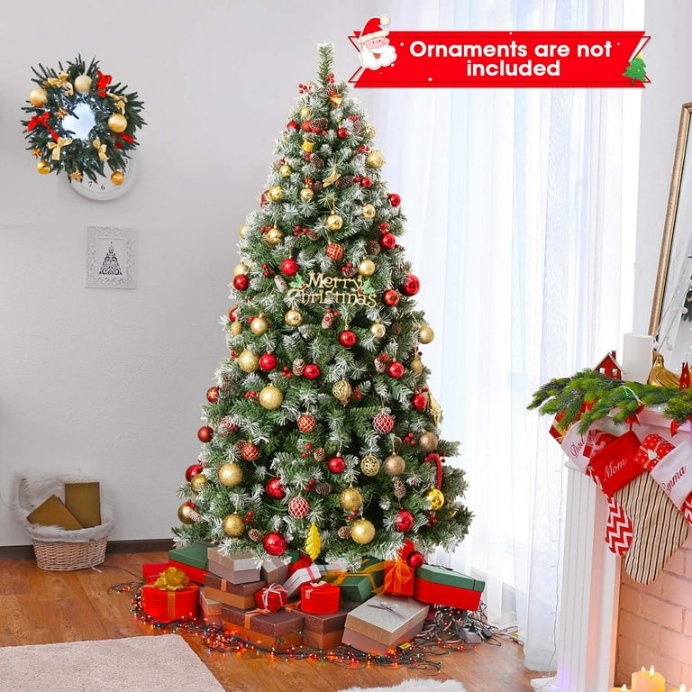 Costway 6.5 FT Artificial Christmas Tree with 420 Warm LED Lights
