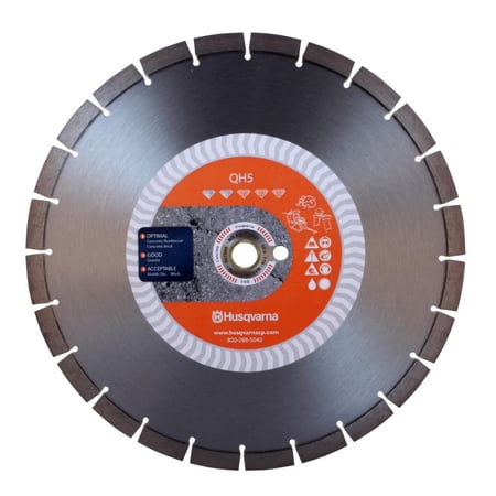 UPC: 0805544684309 | Husqvarna 12 in. Dia. x 1 in./20 mm QH5 Diamond Segmented Rim Diamond Saw Blade 24 teeth 1 pk