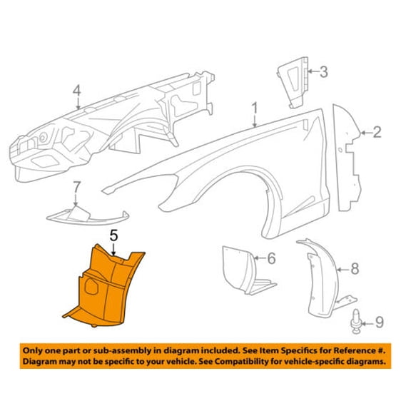 Chevrolet GM OEM 06-13 Corvette-Front Fender Liner Splash Shield Left 15834373