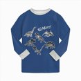 thumbnail image 7 of NOLDARES Toddler Baby Boy Fall Outfits 2Pcs Long Sleeve Cute Print Round Neck Sweatshirt Fleece Pants Casual Clothes Size:2-3 Y,Blue, 7 of 7