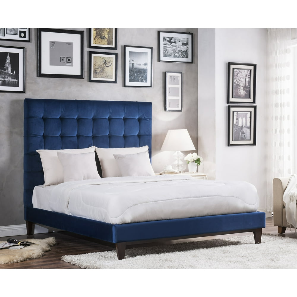 Chic Home Handel Bed Frame with Headboard Velvet Upholstered - Walmart ...
