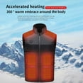 thumbnail image 4 of hopeusnice Men's Winter Heated Vest USB Charging 9 Heating Zones Far Infrared Fiber Heating Vest Adjustable Temperature Thermal Vest Washable Waistcoat for Outdoor Skiing Hunting Hiking Gray XXXXXL, 4 of 4