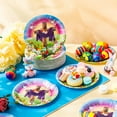 thumbnail image 3 of Sunnychicc 100 Pcs Easter Paper Plates AFN17'' Round Disposable Bunny Plates Bulk Egg He Is Risen for Holiday Spring Party Dessert Supplies(Purple,He is Risen), 3 of 3