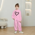 thumbnail image 2 of TBWNWG Girls Outfits Set Comfortable Playwear for Toddler Winter Fall Cute Heart Print Long Sleeve Hoodie and Pants Casual Fit for Everyday Activities,Sizes 7-8 Years, 2 of 4