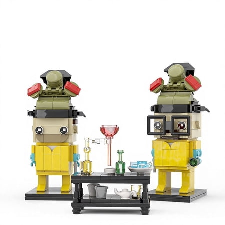 MOC 361PCS Creative Character Building Blocks Set, 2 Figures with Lab Scene, Educational DIY Construction Toy for Kids and Adults, Collectible Display Model