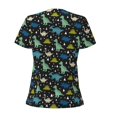thumbnail image 4 of Naloa Dinosaur Print T-Shirts Short Sleeve V Neck Tees for Women Fashion Tops Trendy Lightweight Soft Casual Summer Outfits Clothes, 4 of 5