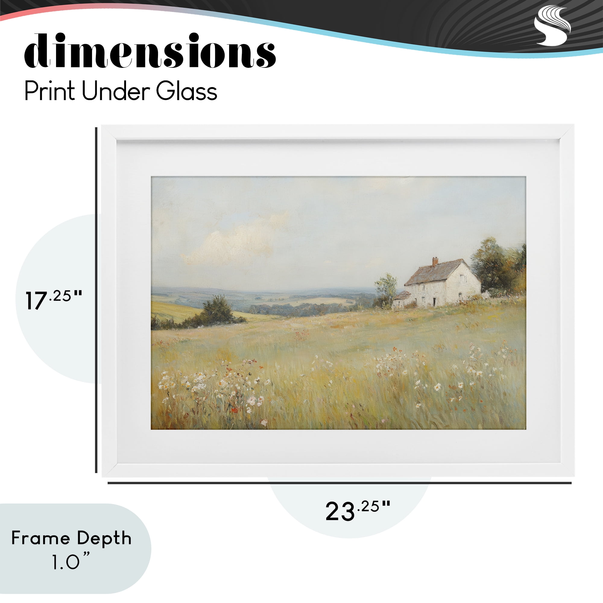 Stupell Industries Little House In The Prairie White Framed Print Under Glass, design by Petal Prints Design