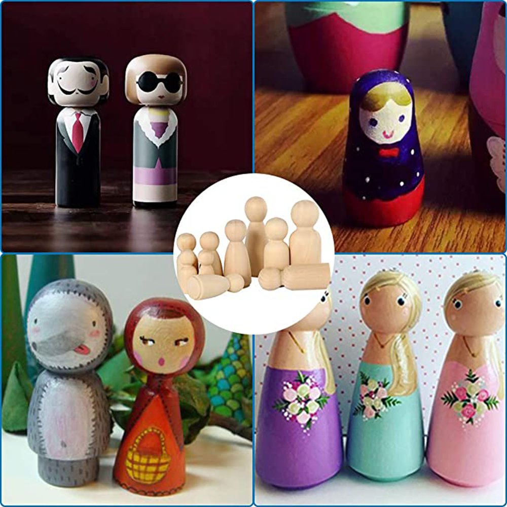 plain wooden peg dolls